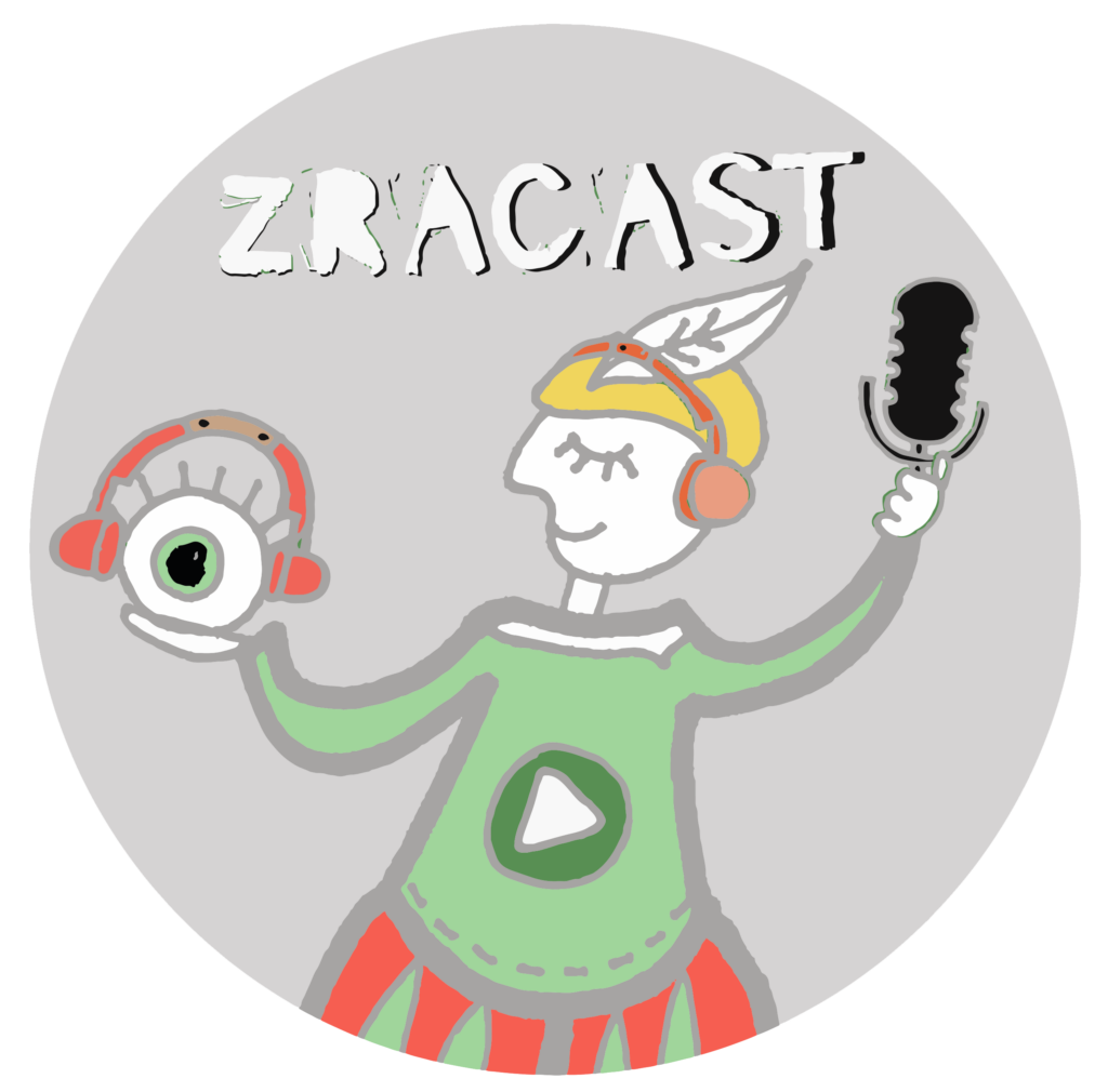 Obrázok obsahuje logo podcastu zracast
